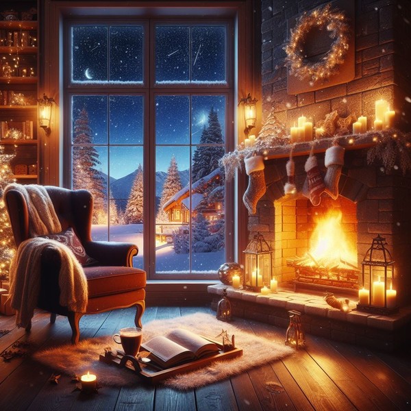 Image de Noël - Maison Interieur - Christmas - Wallpaper