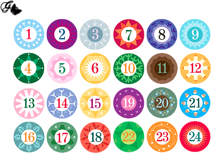 Etiquettes Calendrier de l'Avent